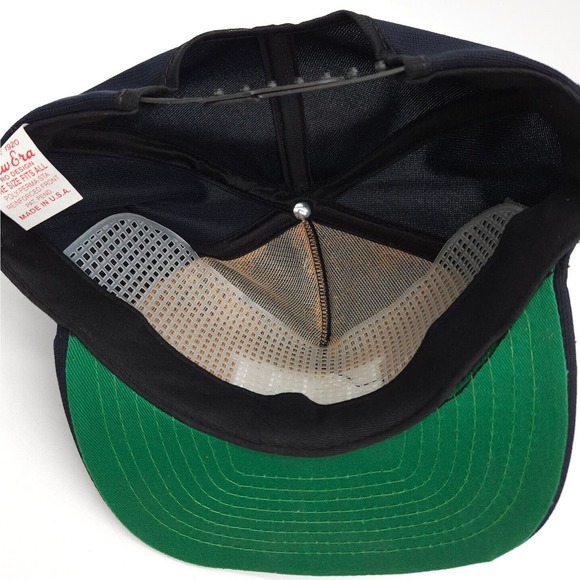 Vintage New Era Pro‎ Design FBI Snapback Trucker Hat Navy Blue Ball Cap USA Made - Picture 7 of 9